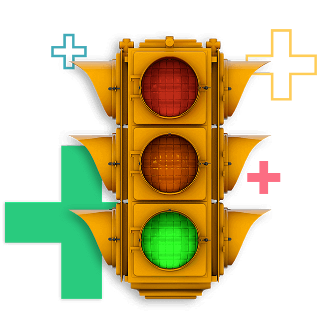 stoplight with the green light illuminated